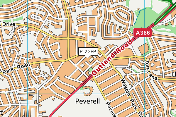 PL2 3PP map - OS VectorMap District (Ordnance Survey)