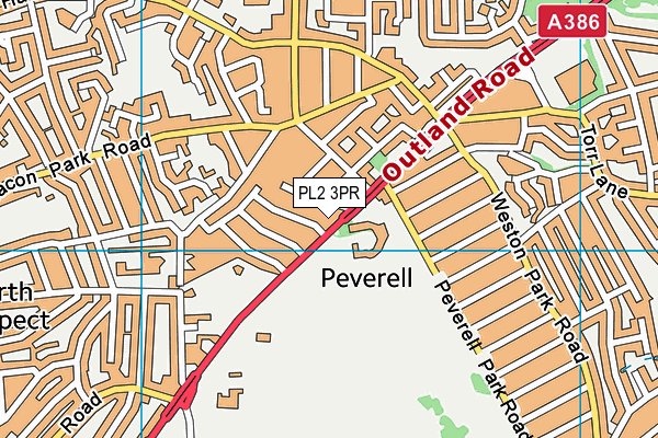 PL2 3PR map - OS VectorMap District (Ordnance Survey)