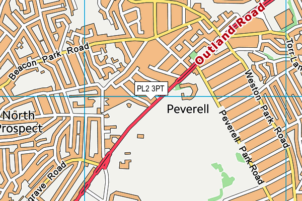 PL2 3PT map - OS VectorMap District (Ordnance Survey)