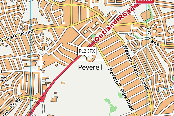 PL2 3PX map - OS VectorMap District (Ordnance Survey)