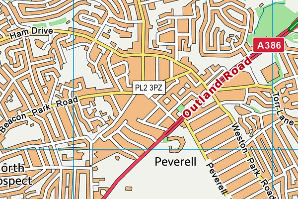 PL2 3PZ map - OS VectorMap District (Ordnance Survey)