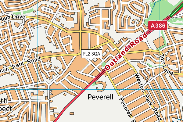 PL2 3QA map - OS VectorMap District (Ordnance Survey)