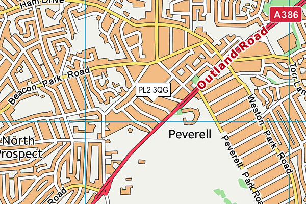 PL2 3QG map - OS VectorMap District (Ordnance Survey)