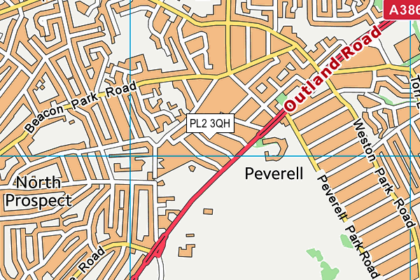 PL2 3QH map - OS VectorMap District (Ordnance Survey)