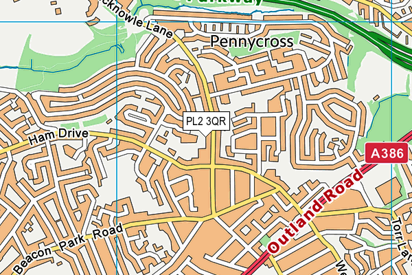 PL2 3QR map - OS VectorMap District (Ordnance Survey)