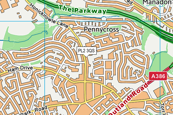 PL2 3QS map - OS VectorMap District (Ordnance Survey)