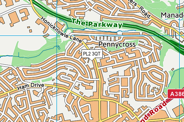 PL2 3QT map - OS VectorMap District (Ordnance Survey)