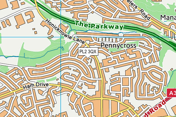 PL2 3QX map - OS VectorMap District (Ordnance Survey)