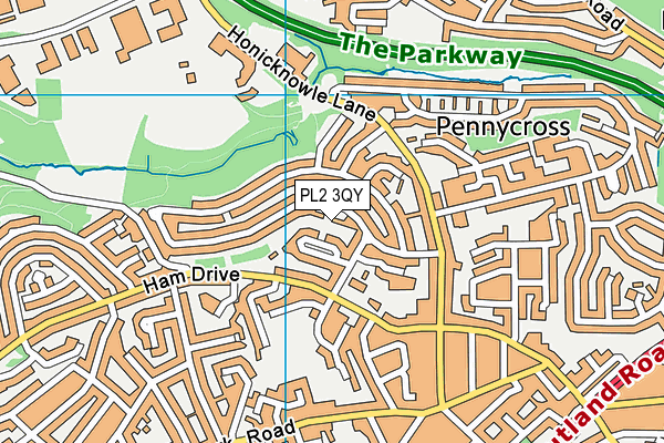 PL2 3QY map - OS VectorMap District (Ordnance Survey)