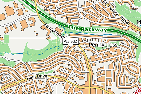 PL2 3QZ map - OS VectorMap District (Ordnance Survey)