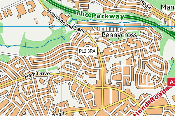 PL2 3RA map - OS VectorMap District (Ordnance Survey)