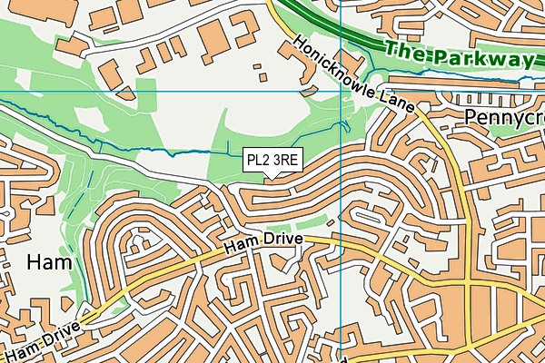 PL2 3RE map - OS VectorMap District (Ordnance Survey)