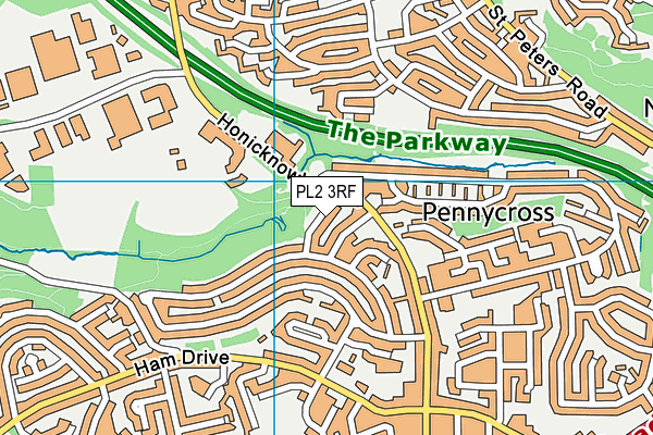 PL2 3RF map - OS VectorMap District (Ordnance Survey)