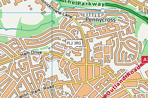 PL2 3RG map - OS VectorMap District (Ordnance Survey)