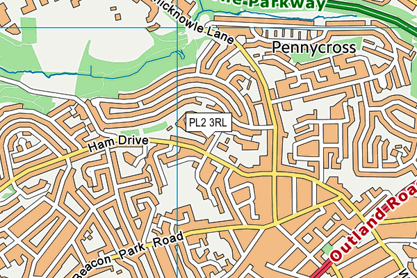 Pennycross Primary School map (PL2 3RL) - OS VectorMap District (Ordnance Survey)