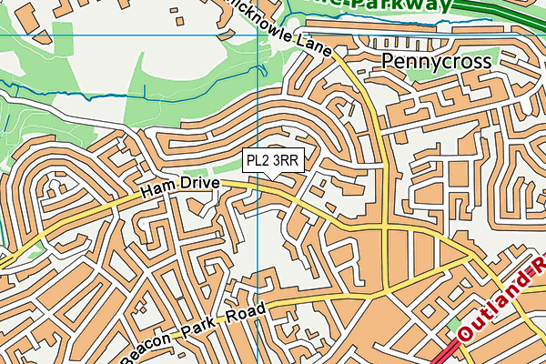 PL2 3RR map - OS VectorMap District (Ordnance Survey)