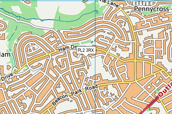 PL2 3RX map - OS VectorMap District (Ordnance Survey)