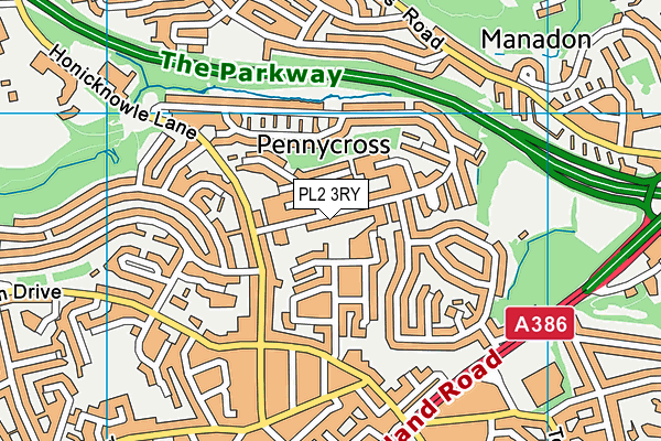 PL2 3RY map - OS VectorMap District (Ordnance Survey)