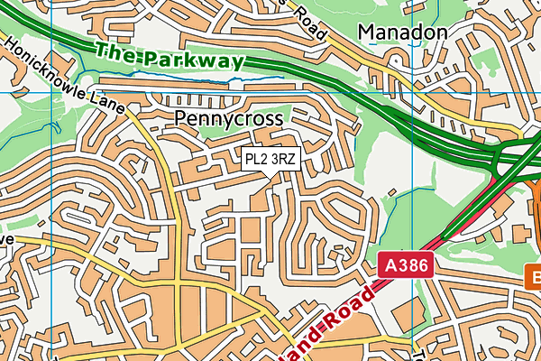 PL2 3RZ map - OS VectorMap District (Ordnance Survey)