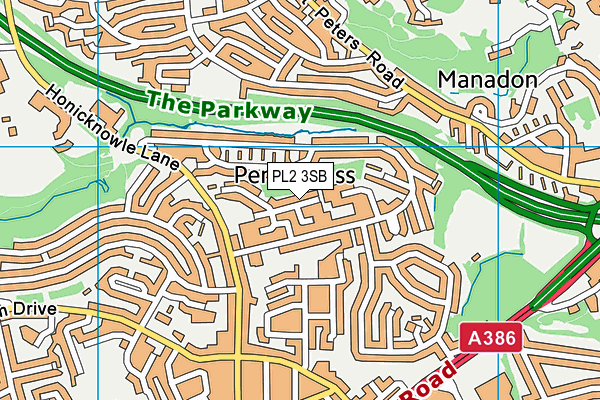 PL2 3SB map - OS VectorMap District (Ordnance Survey)