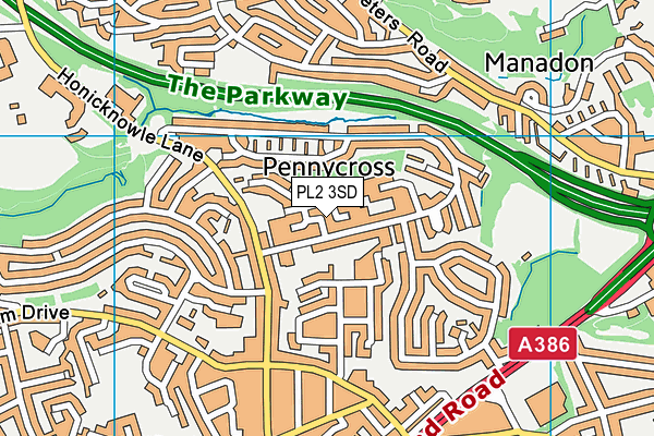 PL2 3SD map - OS VectorMap District (Ordnance Survey)