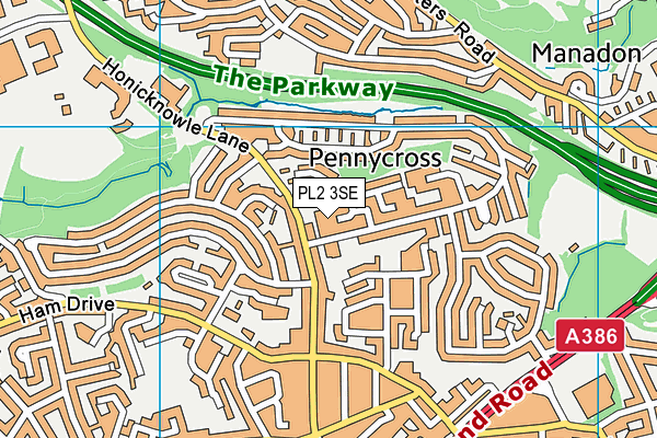 PL2 3SE map - OS VectorMap District (Ordnance Survey)