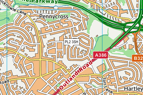 PL2 3SH map - OS VectorMap District (Ordnance Survey)