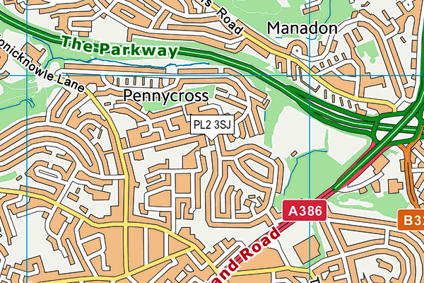 PL2 3SJ map - OS VectorMap District (Ordnance Survey)