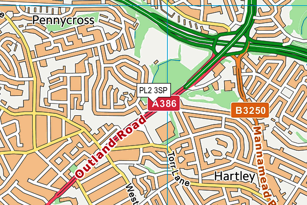 PL2 3SP map - OS VectorMap District (Ordnance Survey)