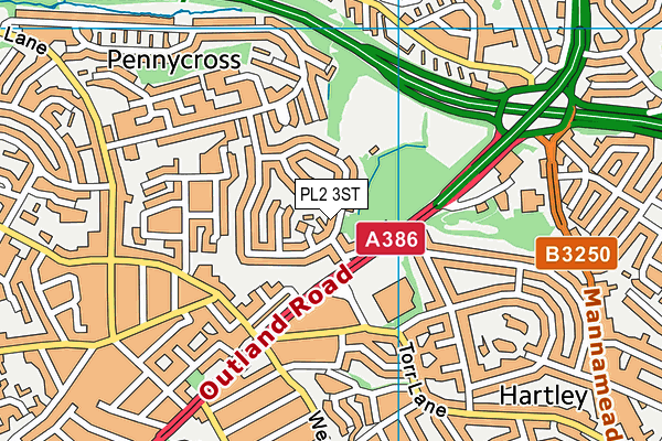 PL2 3ST map - OS VectorMap District (Ordnance Survey)