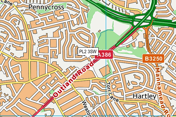 PL2 3SW map - OS VectorMap District (Ordnance Survey)