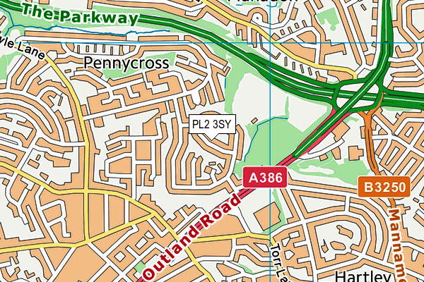 PL2 3SY map - OS VectorMap District (Ordnance Survey)