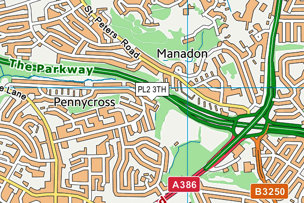 PL2 3TH map - OS VectorMap District (Ordnance Survey)