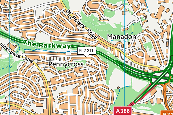 PL2 3TL map - OS VectorMap District (Ordnance Survey)