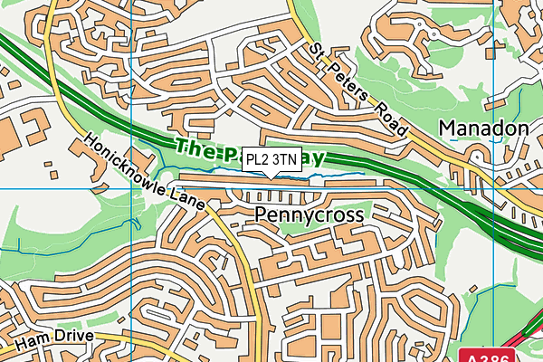 PL2 3TN map - OS VectorMap District (Ordnance Survey)