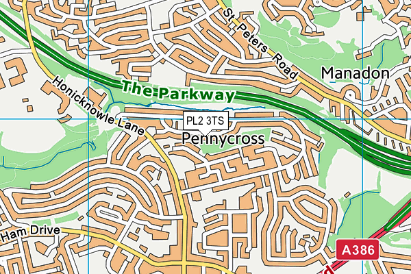 PL2 3TS map - OS VectorMap District (Ordnance Survey)