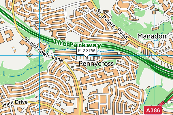 PL2 3TW map - OS VectorMap District (Ordnance Survey)