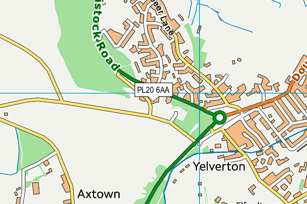 PL20 6AA map - OS VectorMap District (Ordnance Survey)