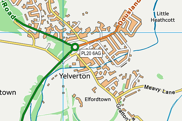 PL20 6AG map - OS VectorMap District (Ordnance Survey)