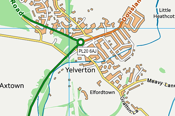 PL20 6AJ map - OS VectorMap District (Ordnance Survey)