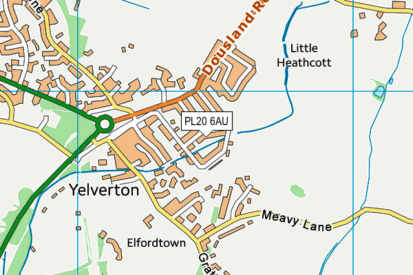 PL20 6AU map - OS VectorMap District (Ordnance Survey)