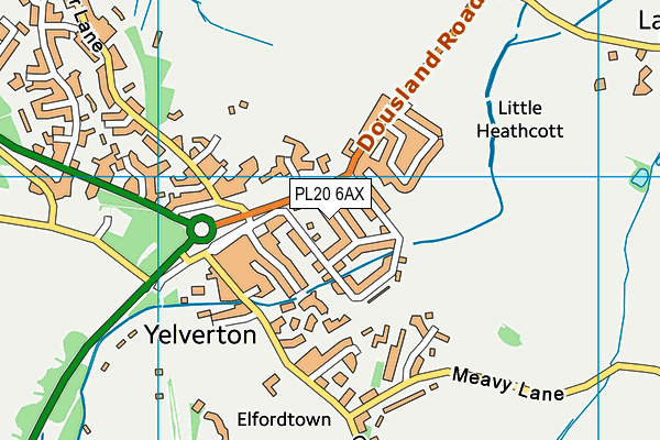 PL20 6AX map - OS VectorMap District (Ordnance Survey)