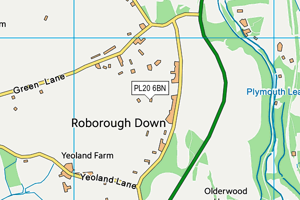 Yelverton Golf Club map (PL20 6BN) - OS VectorMap District (Ordnance Survey)