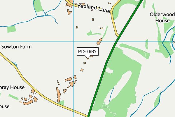 PL20 6BY map - OS VectorMap District (Ordnance Survey)