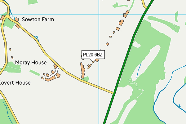 PL20 6BZ map - OS VectorMap District (Ordnance Survey)