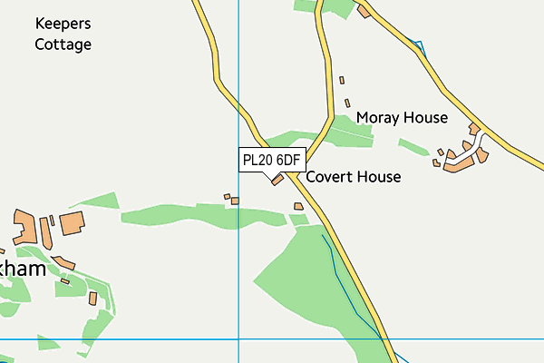 PL20 6DF map - OS VectorMap District (Ordnance Survey)