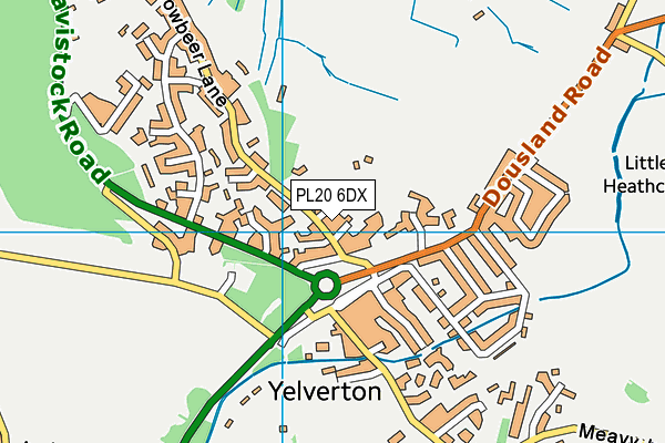 PL20 6DX map - OS VectorMap District (Ordnance Survey)