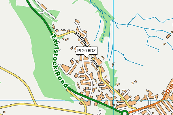 PL20 6DZ map - OS VectorMap District (Ordnance Survey)