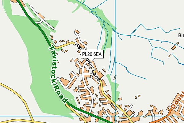 PL20 6EA map - OS VectorMap District (Ordnance Survey)