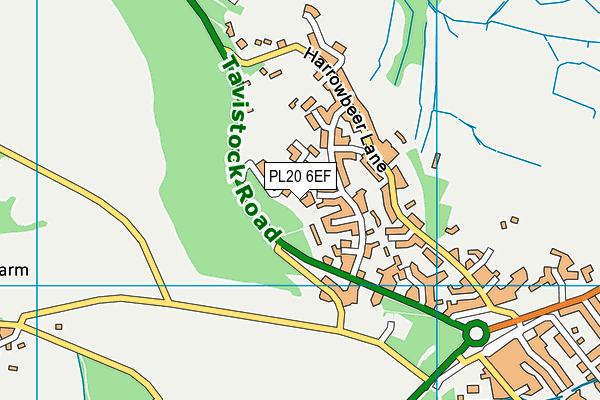 PL20 6EF map - OS VectorMap District (Ordnance Survey)